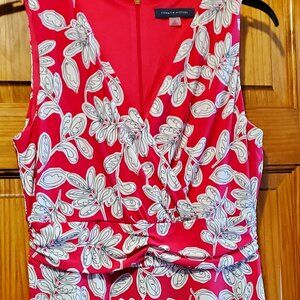 Tommy Hilfiger Fit & Flare Pink and White Dress Size 12